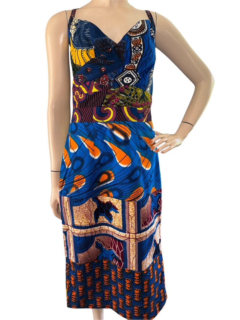 African Ankara Patchwork Halter Dress